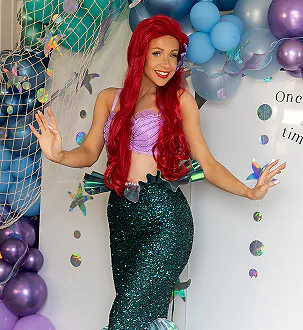 Mermaid Fishtail Princess character available for birthday parties in Derby, Derbyshire